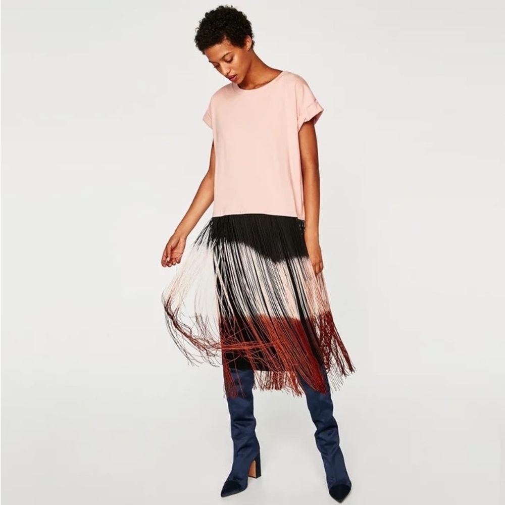 Zara t-shirt with fringe